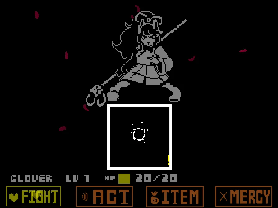Ceroba Blackhole vortex attack pulling the SOUL toward the center of the bullet board