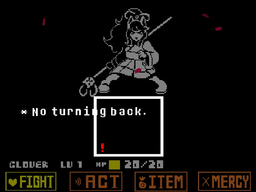 Clover yellow SOUL dodging Ceroba cherry blossom magic attacks in Ceroba Pacifist Fight Simulator