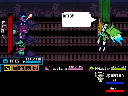 GIGA Spamton Neo fight gameplay scene