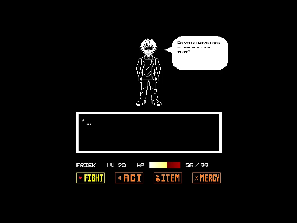 Frisk battling Gojo in Undertale vs Gojo